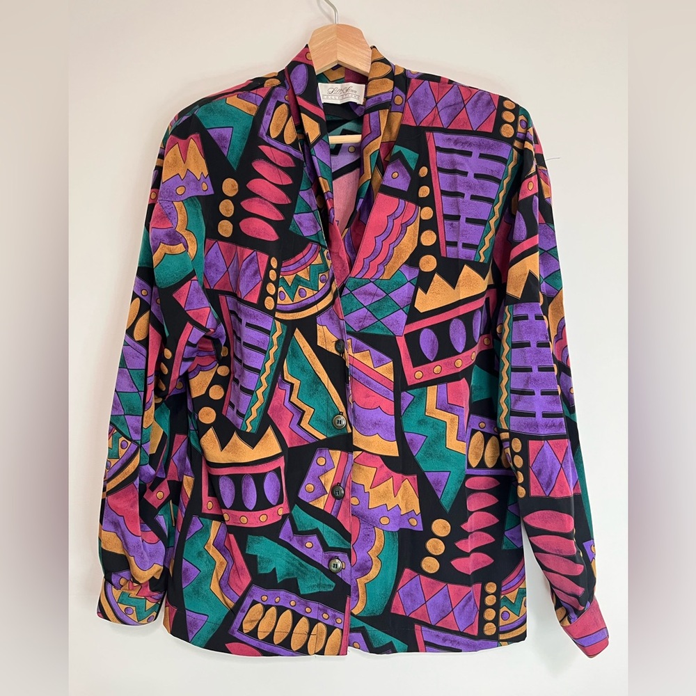 Colorful Lilli Ann Collections Geometric Women's Blouse